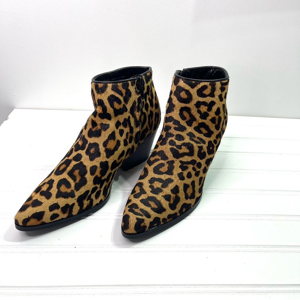 Bleecker & Bond Riley Leopard Print Booties 6.5